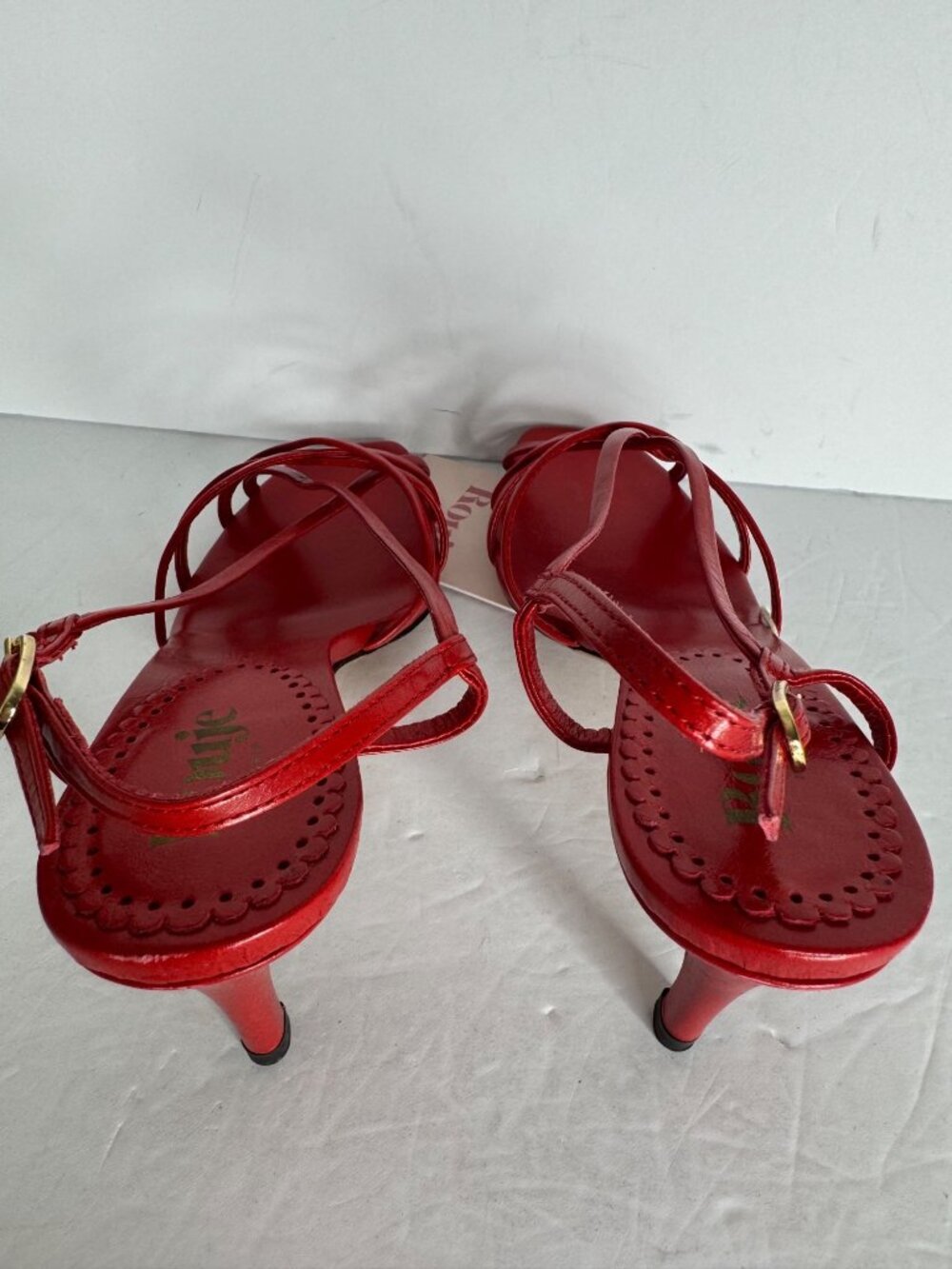 Rouje Arlesienne Sandals Vermilion Leather High Strap Sandals Red EU 36 US 5 NWT - Picture 6 of 8